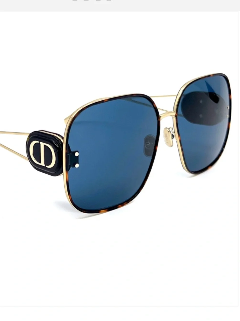 DIOR DiorBobby SIU B5B0 Gold Havana/Blue 64mm Tortoiseshell Square Sunglasses